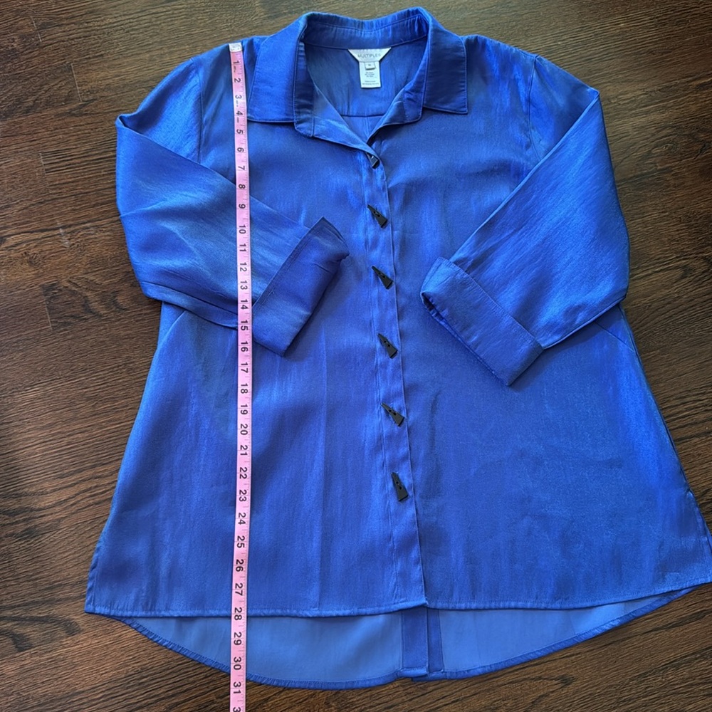 Multiples Electric Blue Top Jacket-Asymmetrical, … - image 8